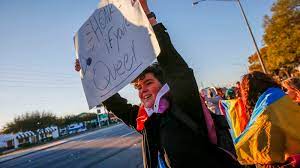Students pictured protesting Floridas Dont Say Gay Bill